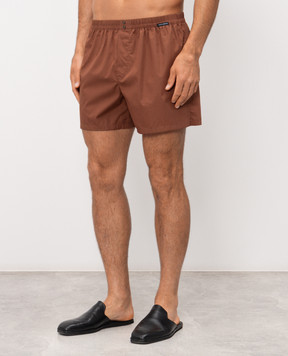 Dolce&Gabbana Коричневі труси-боксери вільного крою M3A12TON0ED