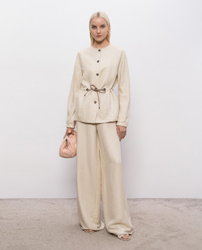 Max Mara Бежева куртка MXMCAREZZA з льону та шовку MXMCAREZZA