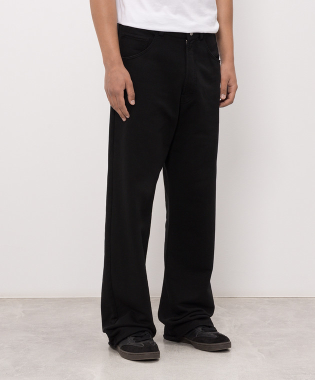 Maison Margiela MM6 Чорні штани з вишивкою логотипа SH0KA0077M25025 зображення 3