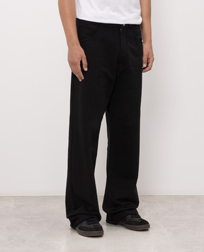Maison Margiela MM6 Черные брюки с вышивкой логотипа SH0KA0077M25025