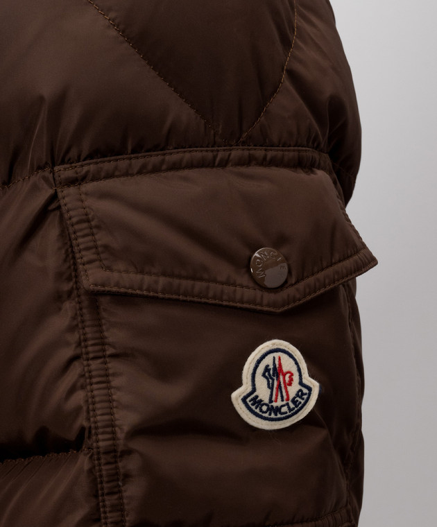 Moncler Коричневый пуховик Maya L20911A53600539ZD изображение 5