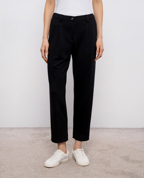 Marco Pescarolo Черные брюки из шерсти Zeza ZEZAD53Y19