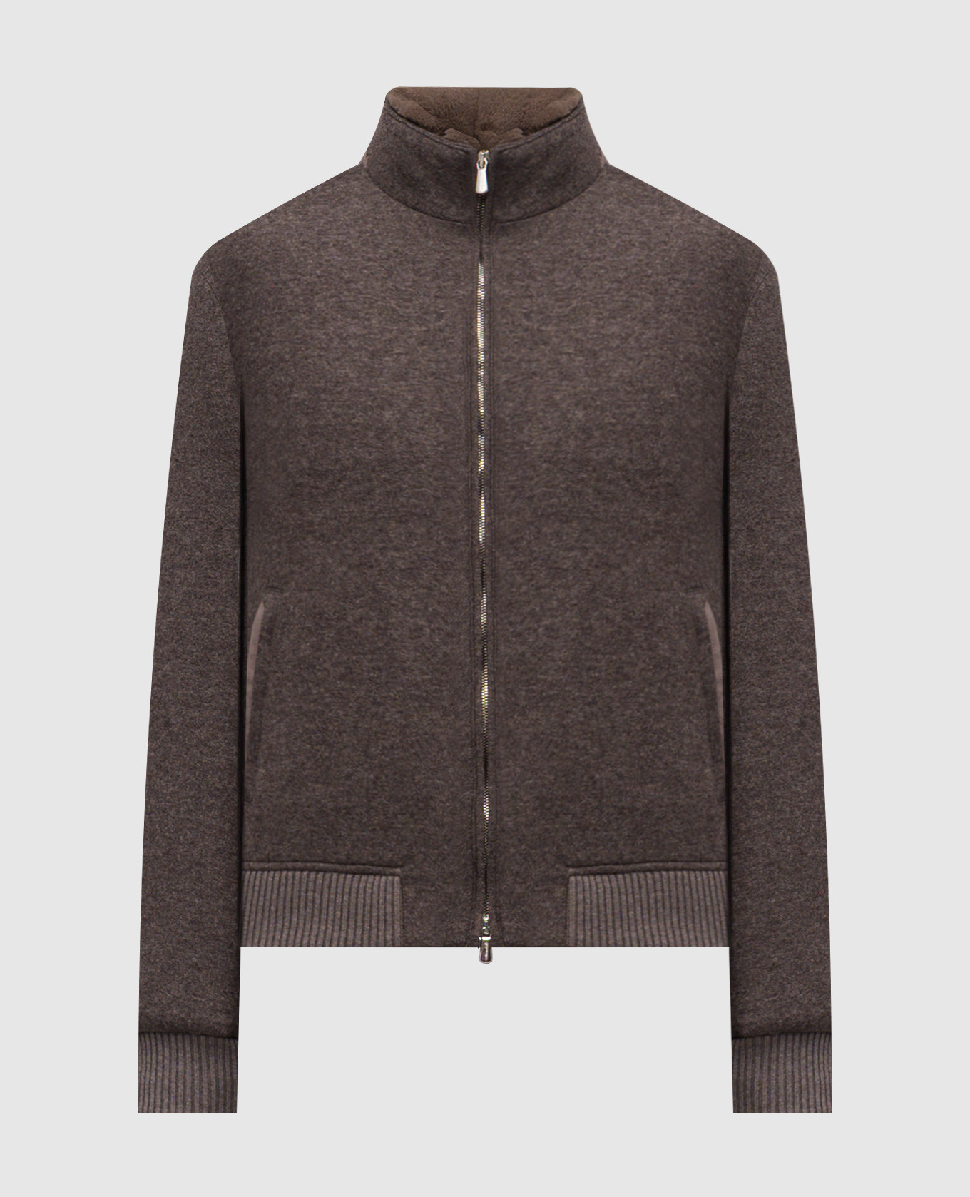 Коричневая куртка с кашемиром