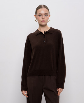 Allude Коричневое поло из шерсти и кашемира 25517653