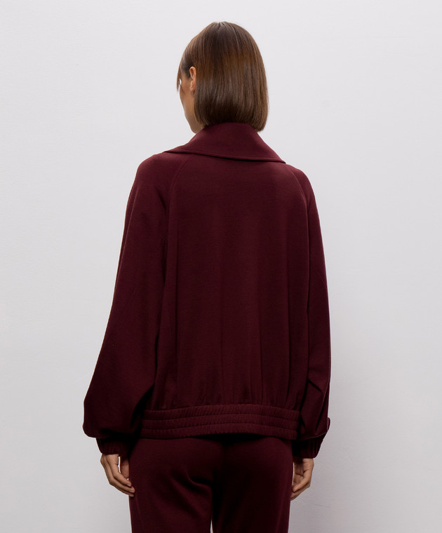 Brunello Cucinelli Бордовая спортивная куртка с шелком MP828B2B06 изображение 4