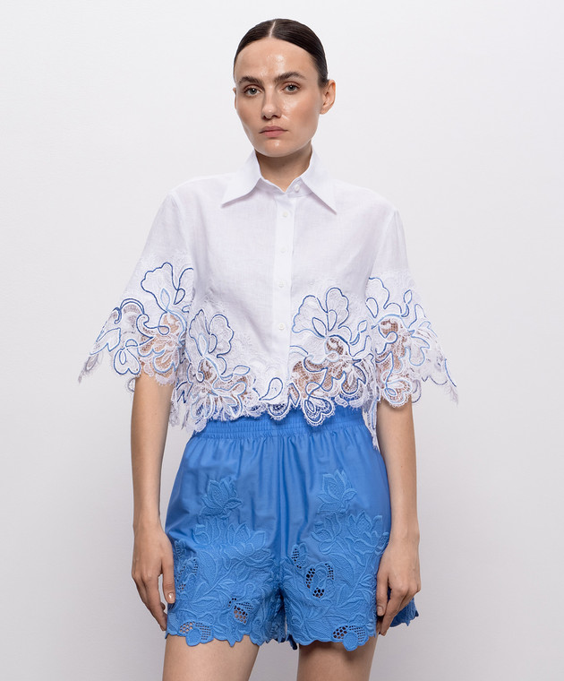 Ermanno Scervino Life Біла укорочена сорочка з льону D484K304ZQR зображення 2