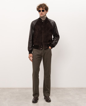 Tom Ford Брюки цвета хаки с патчем логотипа DPH003DMC083