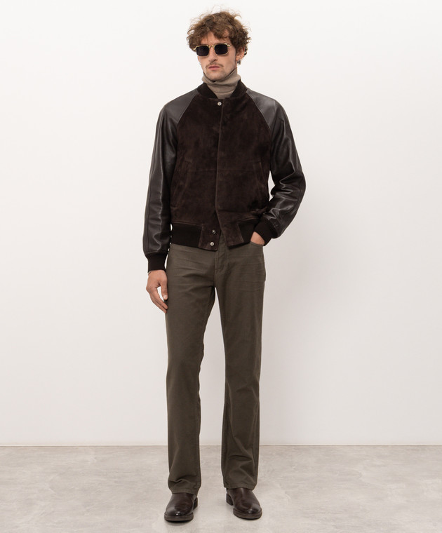 Tom Ford Брюки цвета хаки с патчем логотипа DPH003DMC083 изображение 2
