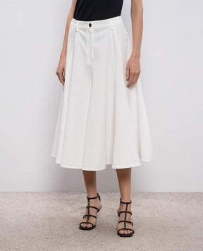 Brunello Cucinelli Белая юбка миди с цепочкой мониль ML120G3996