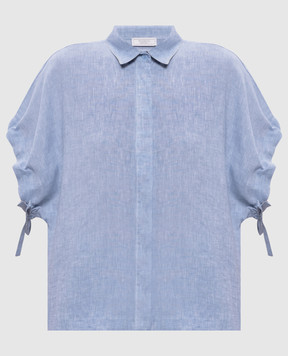 Peserico Голубая рубашка из льна S06448D02600