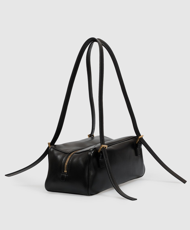 Versace Черная кожаная сумка-тоут Emblème 10243181A17449 изображение 3
