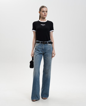 Versace Синие джинсы бойфренды с логотипом 10230641A17046