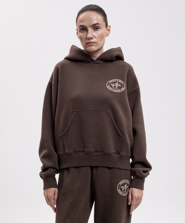 Sporty & Rich Коричневые худи Elaine Riding Club ST11083244BR03w изображение 3