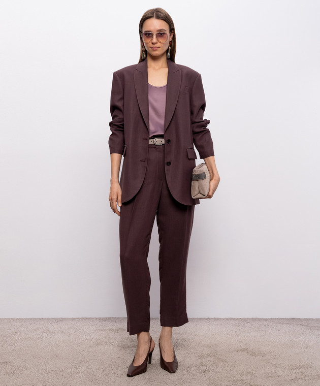 Brunello Cucinelli Фиолетовый топ из шелка M0C59DZ300 изображение 2