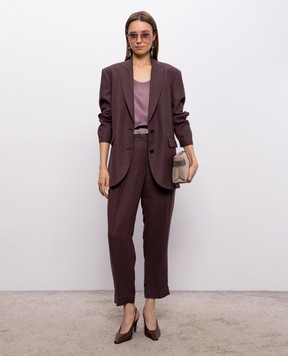 Brunello Cucinelli Фіолетовий топ із шовку M0C59DZ300