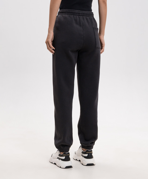 Sporty & Rich Черные джоггеры NY с принтом логотипа PA07071329BA02 изображение 4