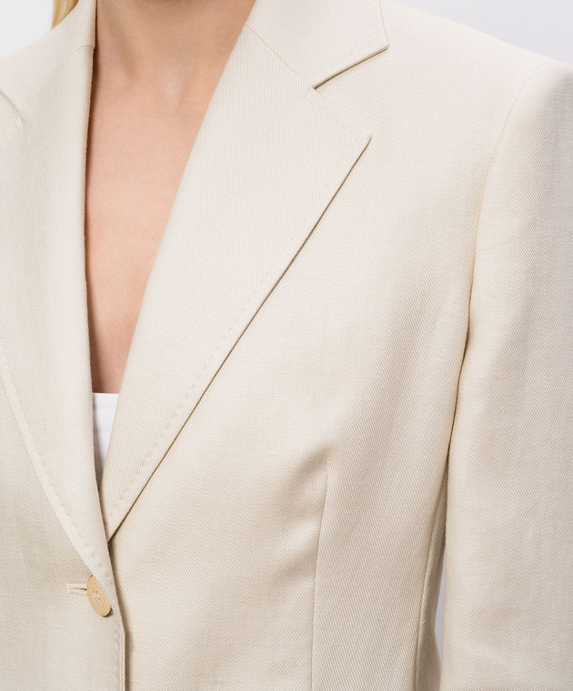 Max Mara Бежевий жакет із льону MXMVOLONTA зображення 5