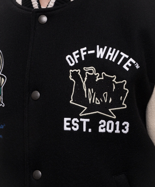 Off-White Чорний бомбер Panthers 44XEH053S26F001 зображення 5