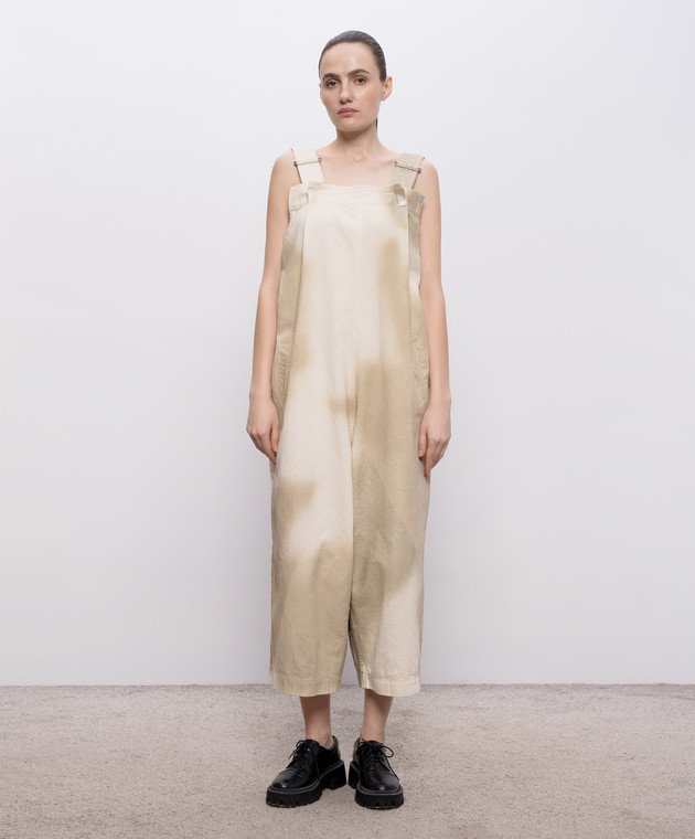 Y`S Yamamoto Бежевый комбинезон с эффектом металлизированного напыления YKD04006 изображение 3