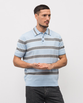 Iceberg Голубое поло в полоску A0029503