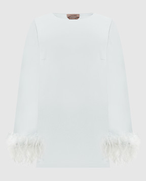 Twinset Зеленая блуза с перьями страуса 261TP2424