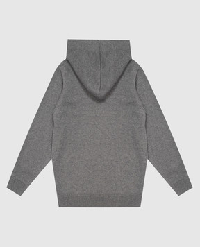 Off-White Детское серое худи с шерстью Big Bookish Stamp 44BHU001F26K001
