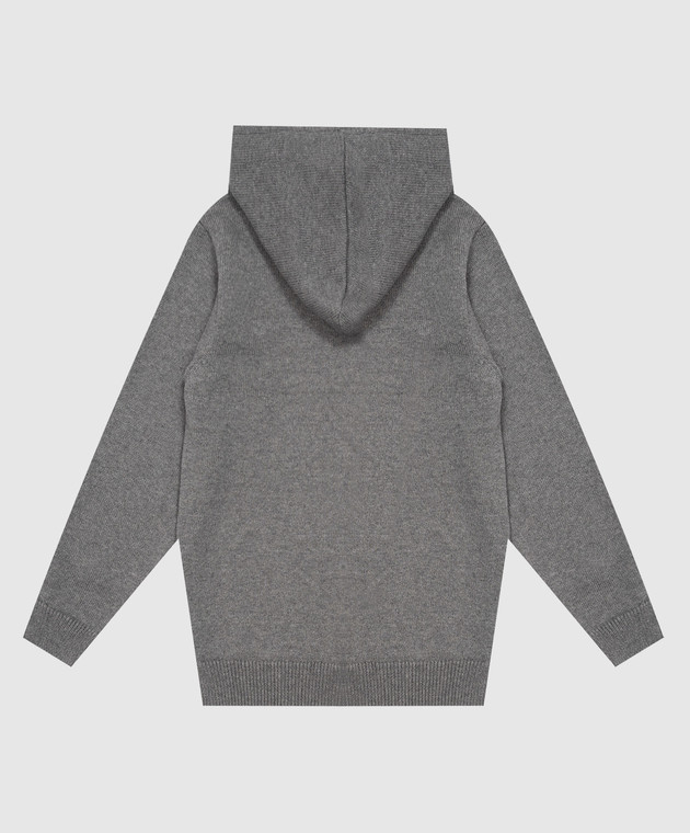 Off-White Детское серое худи с шерстью Big Bookish Stamp 44BHU001F26K001 изображение 2