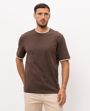 Brunello Cucinelli Коричнева футболка M0B137427