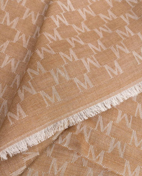 Max Mara Коричневый шарф PANIERE с шерстью и шелком MXAPANIERE