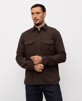 Cashmere&Whiskey Коричнева сорочка в тканий візерунок 43752091148