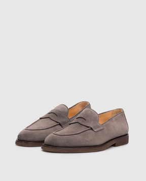 Brunello Cucinelli Серые замшевые лоферы MZUSOLE670