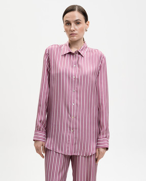 Asceno Рожева блуза London із шовку в смужку T001F04C506