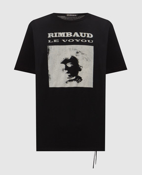 Ann Demeulemeester Черная футболка с принтом B0014661FA206