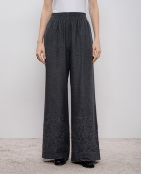 Ermanno Scervino Life Серые брюки с вышивкой D474P300XQH