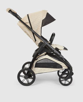 Fendi Детская бежевая коляска в брендовый узор FF BUV024ASPW