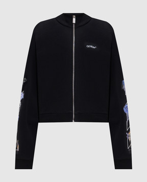 Off-White Чорна спортивна куртка Flower 2FE00507T