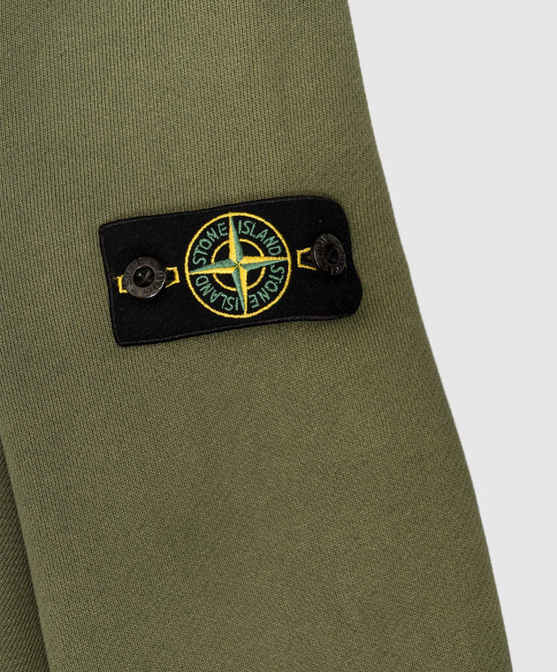 Stone Island Детское зеленое худи с патчем логотипа L2S166100008S04251012 изображение 3