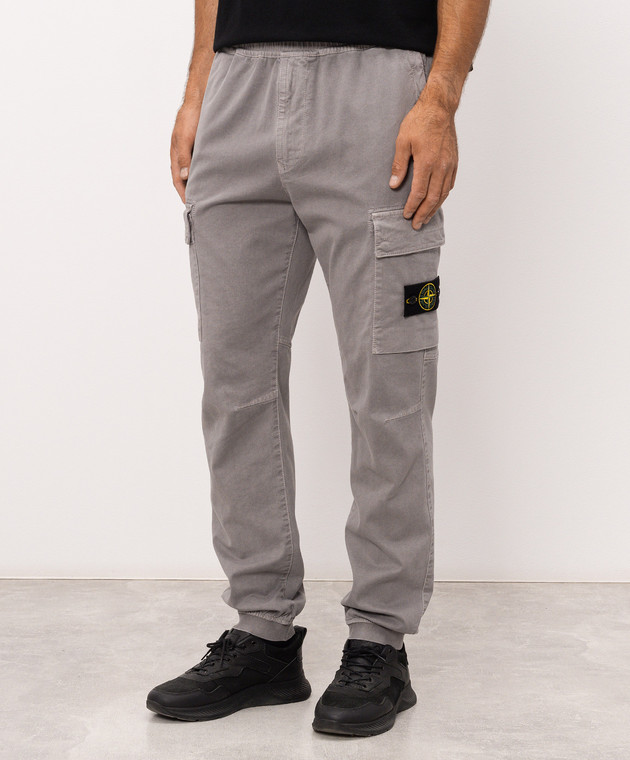 Stone Island Сірі джогери з патчем логотипа L2S153100033S00L1 зображення 3