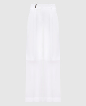 Peserico Білі штани із шовком з патчем A04092D08372