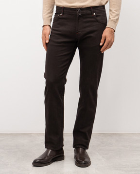 Kiton Коричневі джинси з патчем UPNJSK0602H