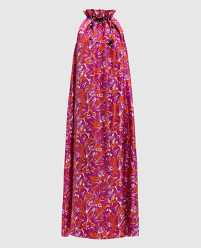 Max Mara Фіолетова сукня із шовку в принт MXMCARTONE