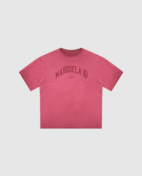 Maison Margiela MM6 Дитяча рожева футболка з принтом логотипа M61114MM08T