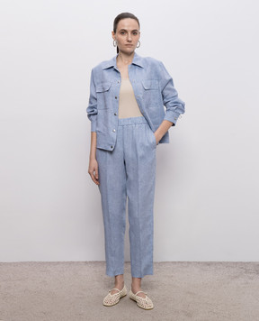 Peserico Голубые брюки из льна P0417802600