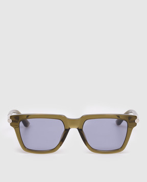Alexander McQueen Солнцезащитные очки Icon Square цвета хаки 841552J0749