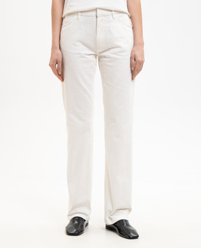 Maison Margiela MM6 Білі джинси з нашивкою логотипа S62LB0213M30071