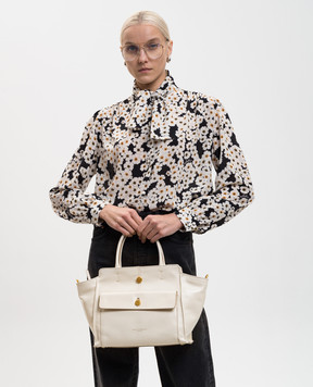 Gianni Chiarini Біла шкіряна сумка-тоут Cher BS11935RALPH