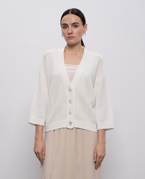 Peserico Білий кардиган з паєтками A99038F079312A