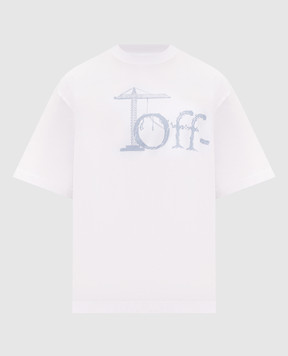 Off-White Біла футболка Shared з принтом 44MAA120F26J00N