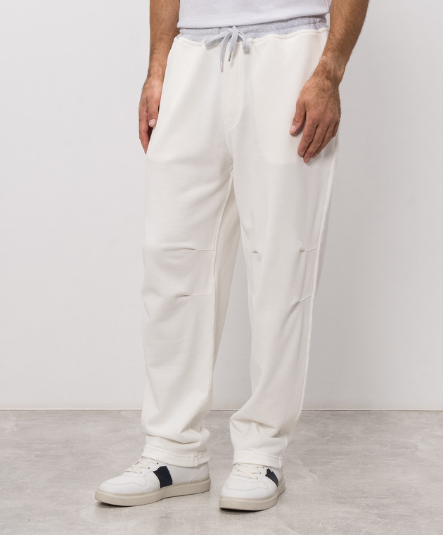 Brunello Cucinelli Спортивные штаны цвета айвори MM8263388G изображение 3