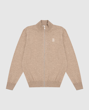 Brunello Cucinelli Детский бежевый кардиган из кашемира B22M10026B